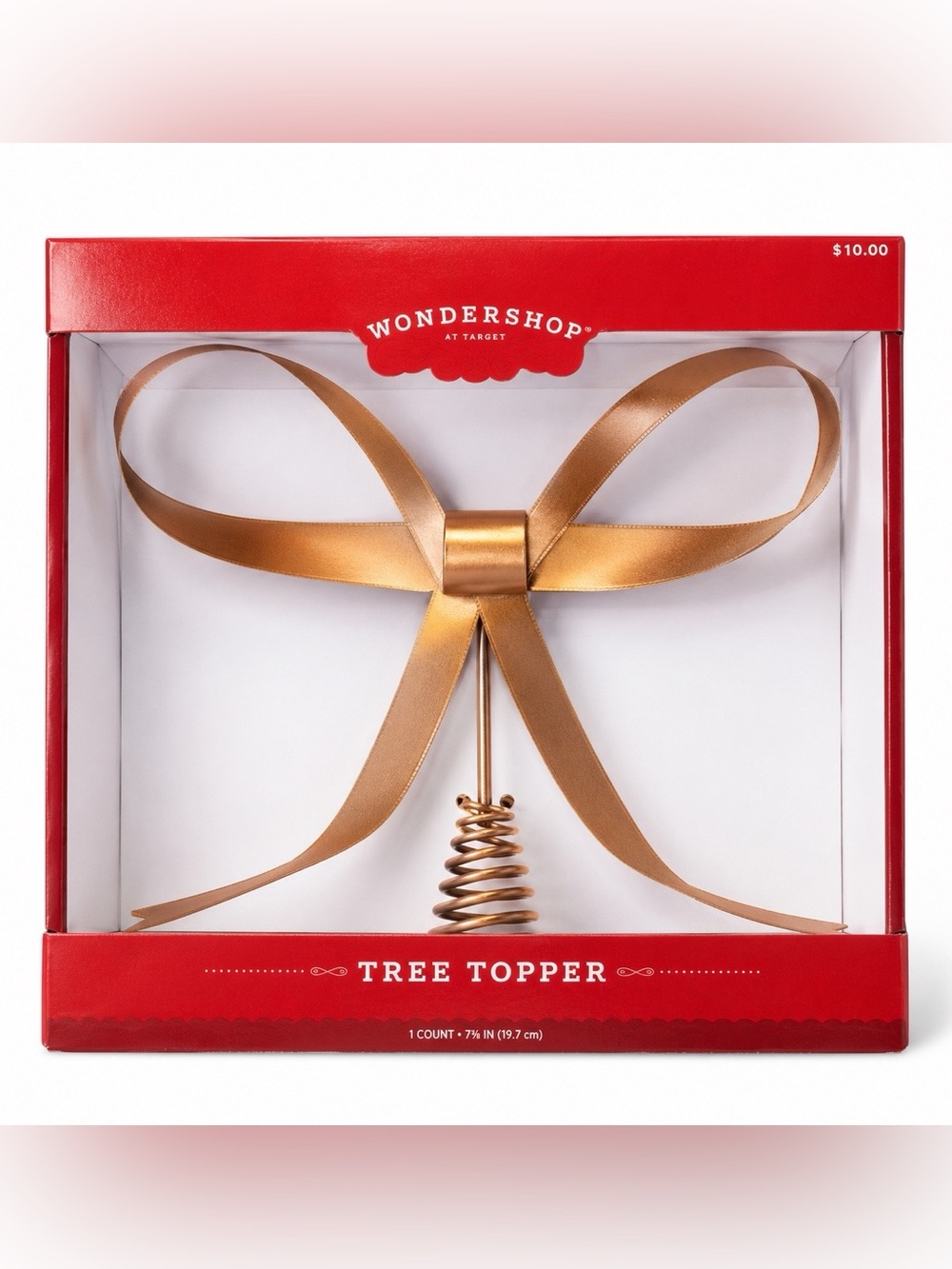 Wondershop NEW NIB 8.6" Copper Colored Metal Bow  Viral Tree Topper